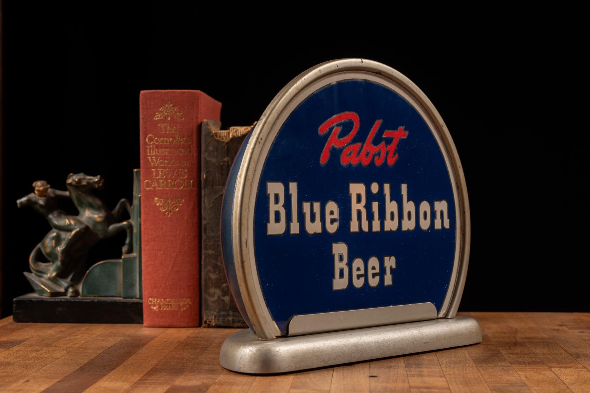 Vintage Gillco Lighted Pabst Blue Ribbon Glass Sign