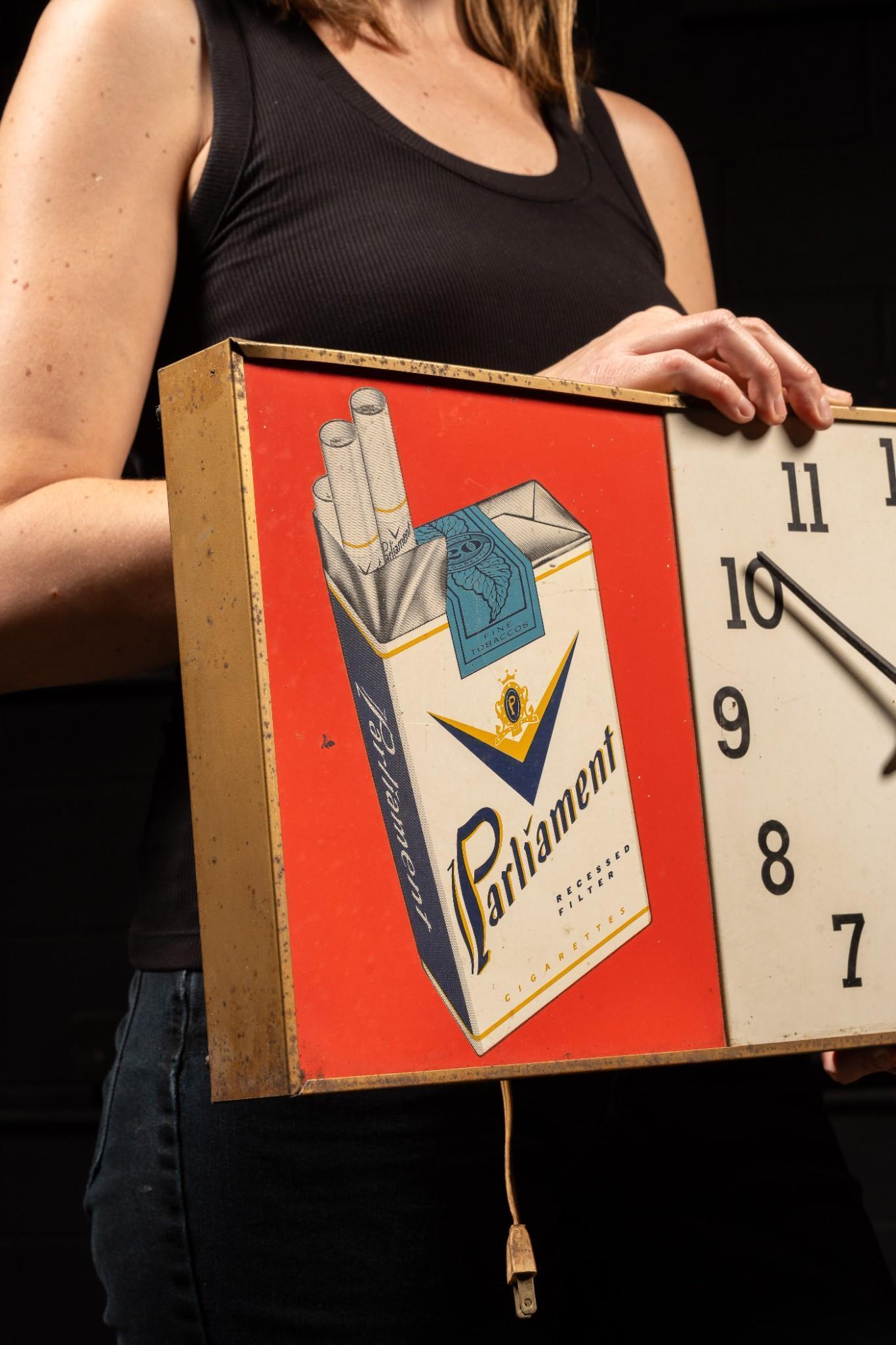 Vintage Parliament Alpine Cigarette Advertising Clock