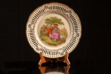 Vintage Schwarzenhammer Decorative Plate with Stand