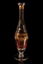 Vintage Tapered Gilt and Rose-Tone Cordial Decanter