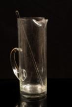 Large Glass Cocktail Pitcher with Stir Stick
