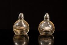 Pair of Vintage Glass Globe Salt and Pepper Shakers