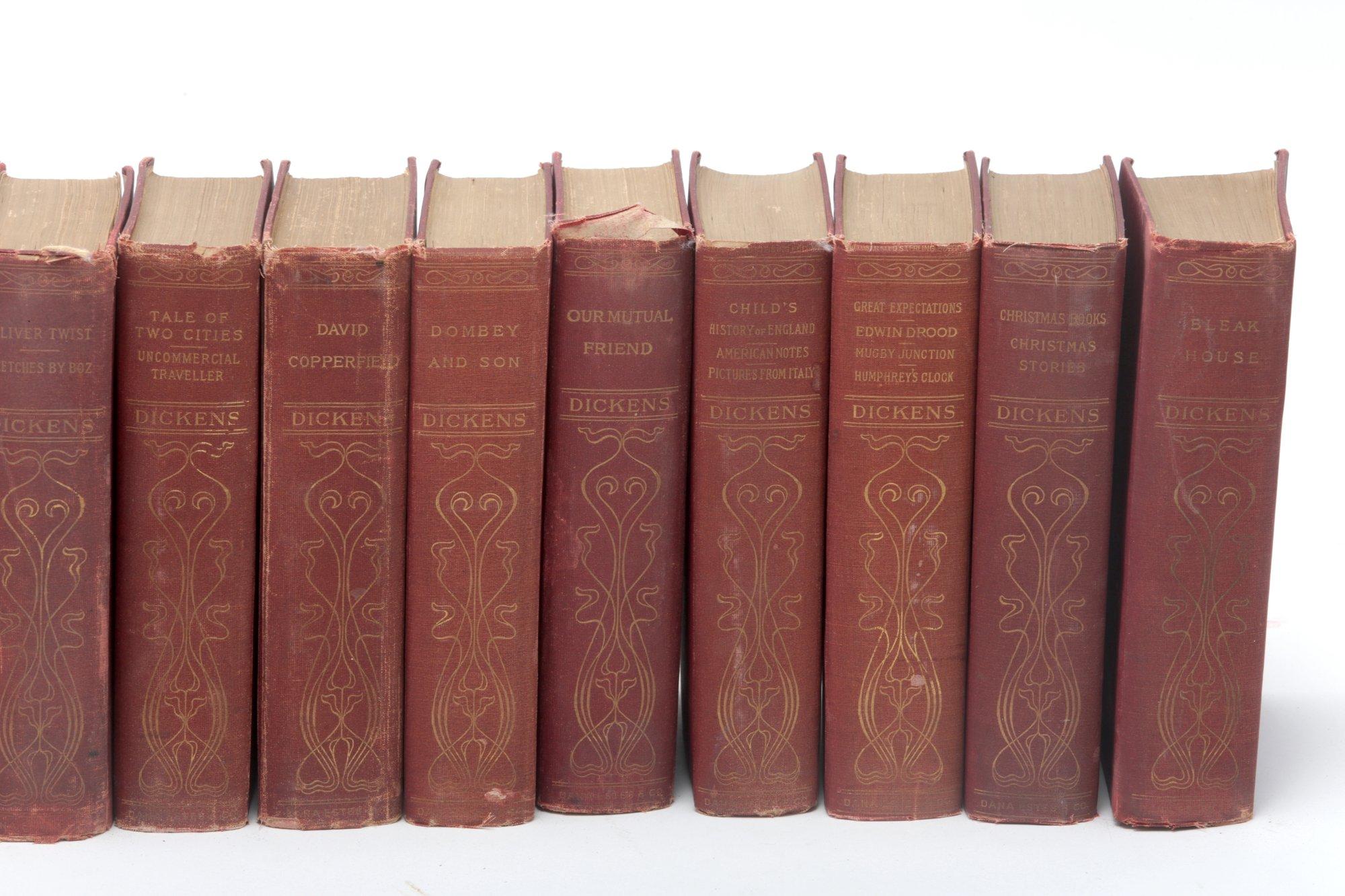Collection Of 12 Antique Books By Charles Dickens