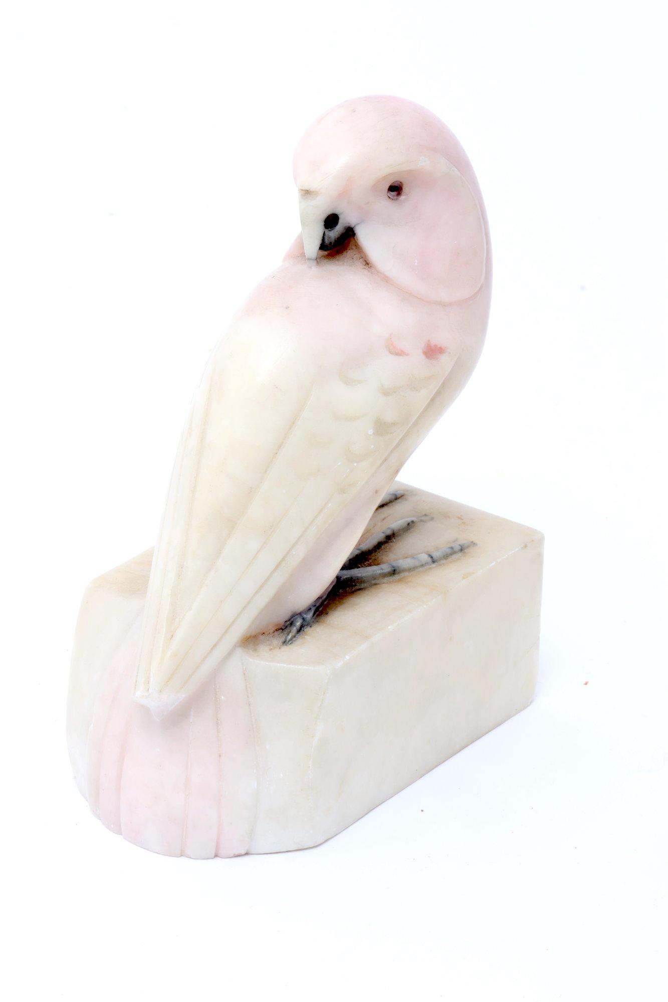 Marble Art Deco Bird Bookends