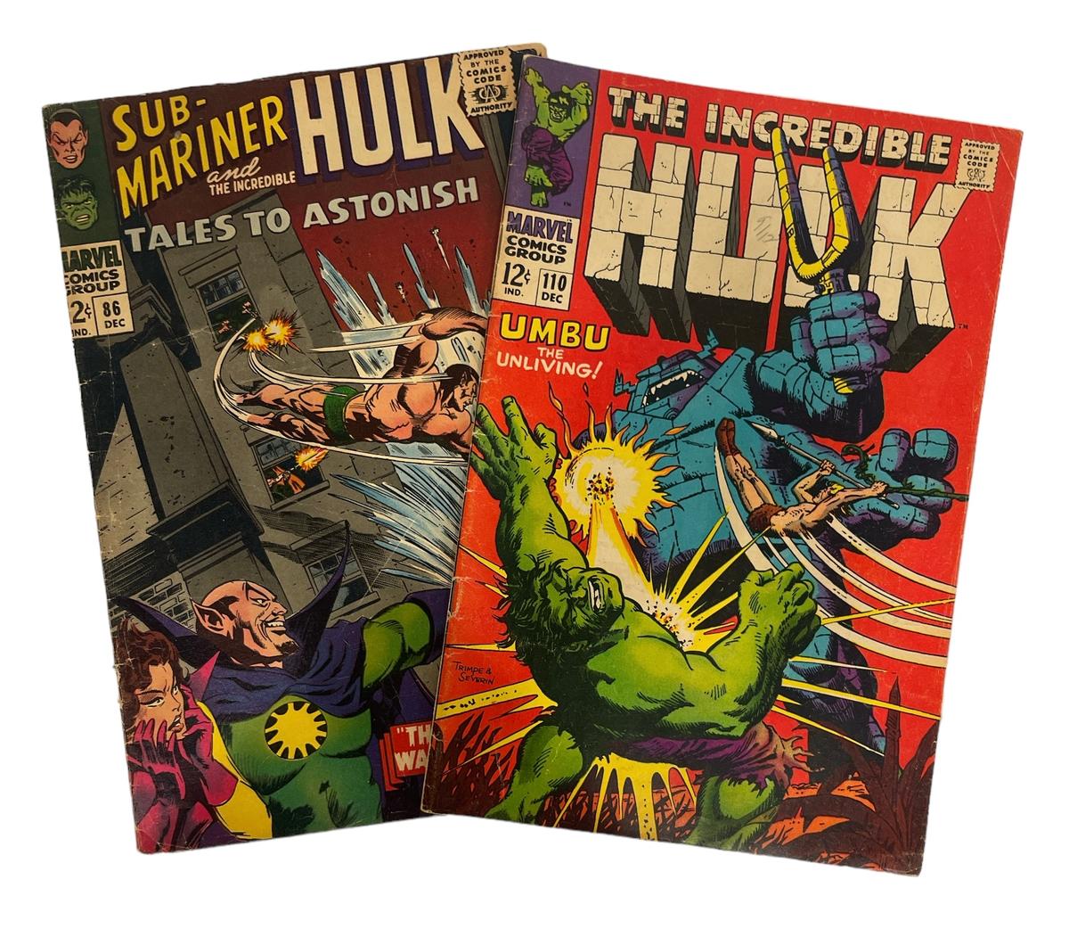 Vintage Marvel Comics - The Incredible Hulk and Sub-Mariner and The Incredible Hulk
