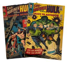 Vintage Marvel Comics - Sub-Mariner and The Incredible Hulk No.76 and 83