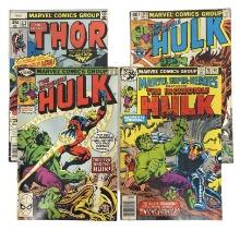 Lot of 4 | Rare Vintage Marvelâ€™s Hulk and Thor Comic Books