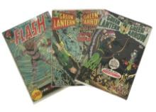 Vintage DC The Flash and Green Lantern with Green Arrow Comic Books