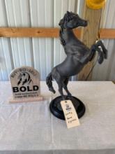 Metal Raring Horse Statue