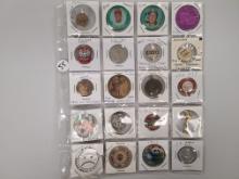 Mixed lot of vintage coins, tokens, pins, jewelry