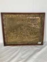 Antique Brass Relief Plaque 19th Century