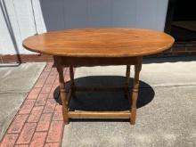 Antique Oval Tavern Table With Stretchers