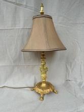 Antique Iron Gilt French Style Lamp with Shade