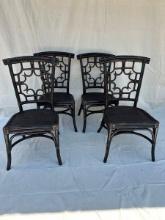 Wooden Rattan Chippendale Fretwork Chairs