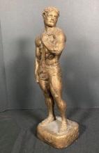 Mid Century Modern Style Musclar Ceramic Bronze Statue