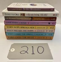 Lot of 8 Bestselling Author Janette Oke Novels, Hardback and Paperback, With Book Covers and Set