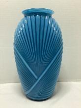 Anchor Hocking Art Deco Ocean Blue Vase
