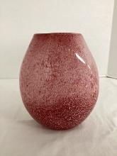 Hand Blown Cased Art Glass Vase