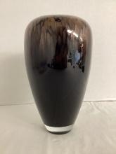 Art Glass Vase with Metallic Flecks