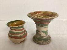 Two Silver Springs, Florida Hand Thrown Pottery Vases
