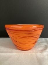 Orange Art Glass Bowl