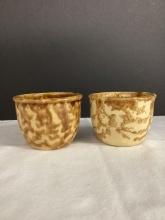 Two Antique Yellow Ware Cups/Small Bowls