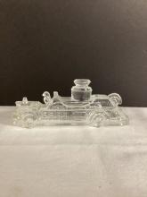 Vintage Fire Engine Glass Candy Container