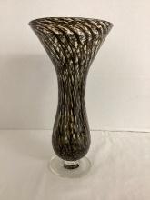 Art Glass Pedestal Flared Vase