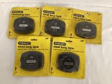 Five Stanley 3/8" x 50' Steel Long Tape Measures