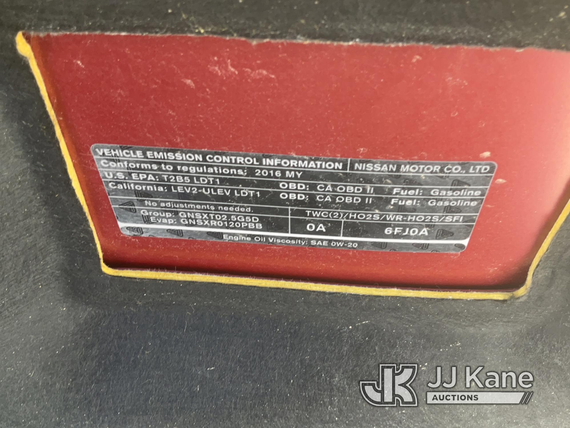 (Las Vegas, NV) 2016 Nissan Rogue Towed In Jump To Start, Check Engine Light On, Runs & Moves