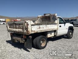 (Las Vegas, NV) 2002 Chevy 3500 Dump Truck, Taxable Body & Interior Damage, Runs & Moves