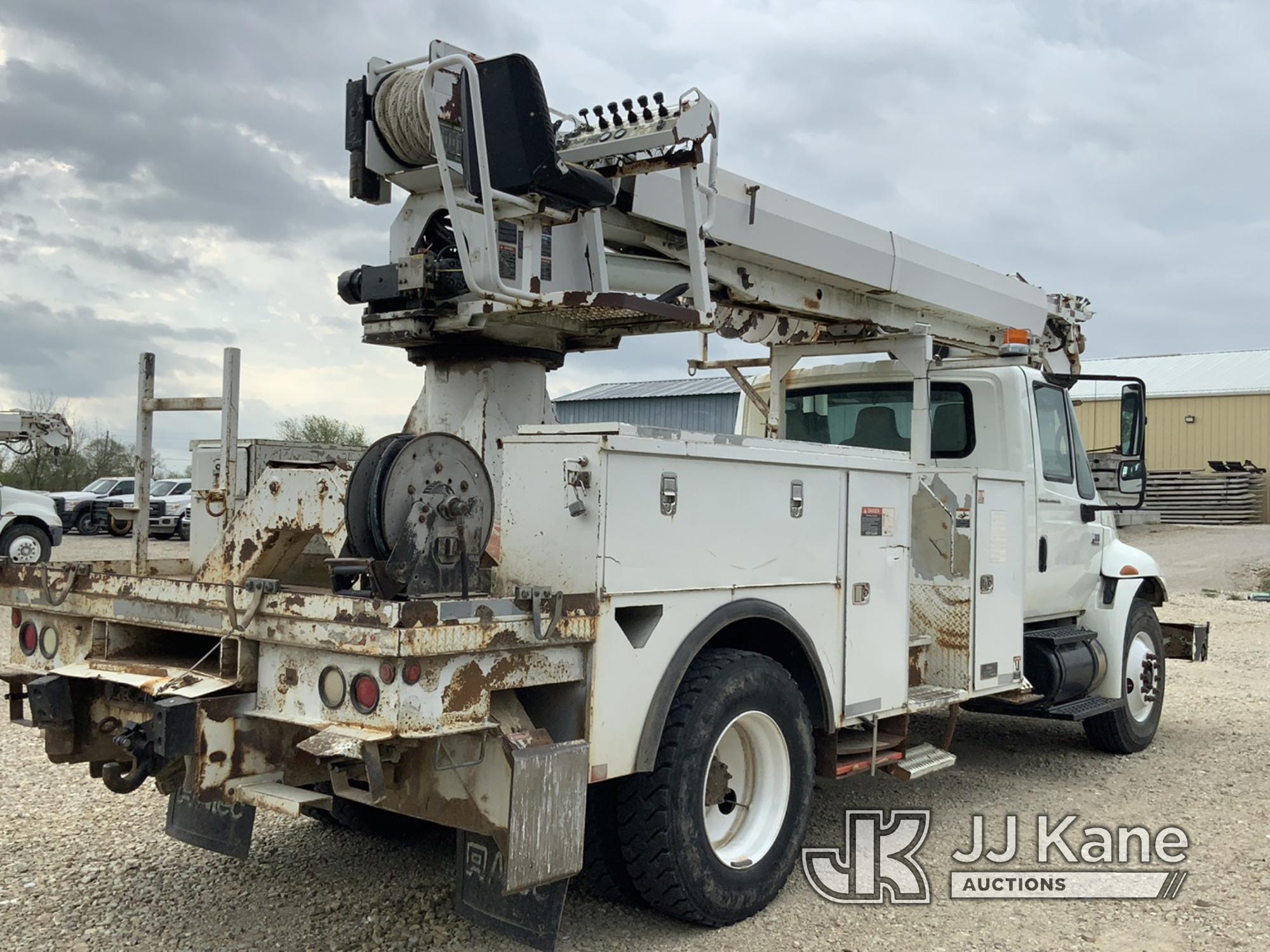 (Tipton, MO) Altec DM47-TR, Digger Derrick rear mounted on 2008 International 4300 Utility Truck Run