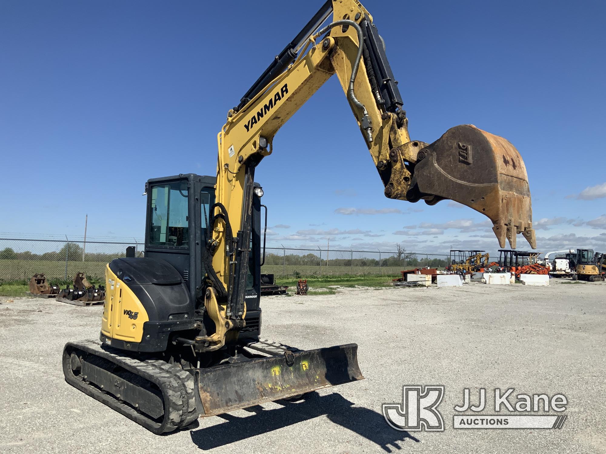 (Hawk Point, MO) Yanmar VIO45 Mini Hydraulic Excavator Runs, Moves & Operates) (Missing Serial Plate