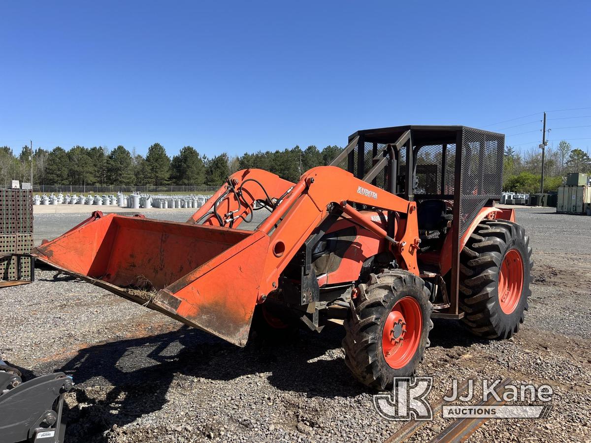 (Homer, LA) Kubota M9960 Utility Tractor Runs & Moves) (Will Not Stay in Gear, Condition Unknown, Mi