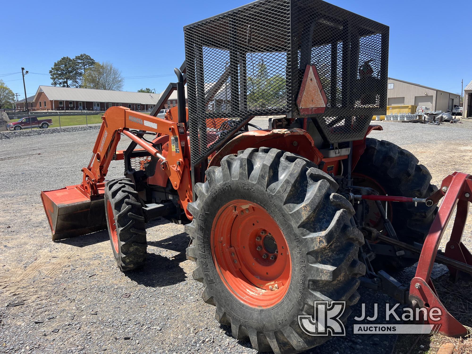 (Farmerville, LA) Kubota M9960 Tractor Loader Runs, Moves & Operates) (Mower Attachment Not Included