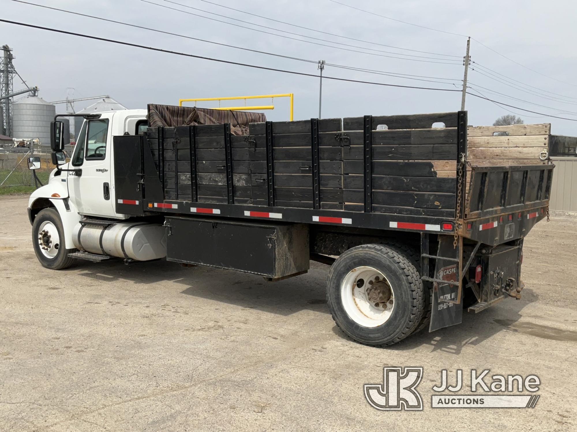 (South Beloit, IL) 2013 International Durastar 4300 Dump Flatbed Truck Runs, Moves, Dump Operates, S