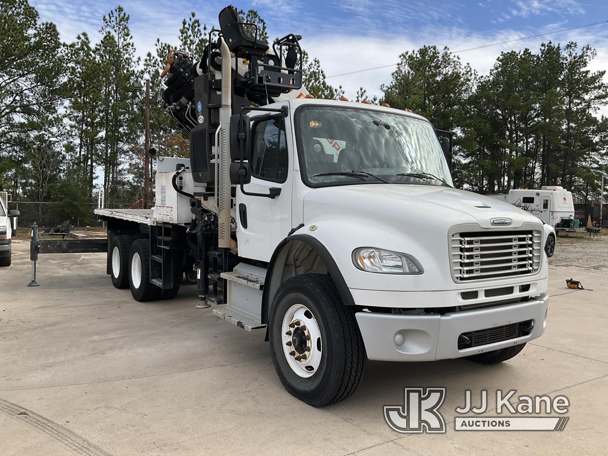 (Houston, TX) PM 65SP, Knuckleboom Crane mounted behind cab on 2014 Freightliner M2 106 Flatbed/Util