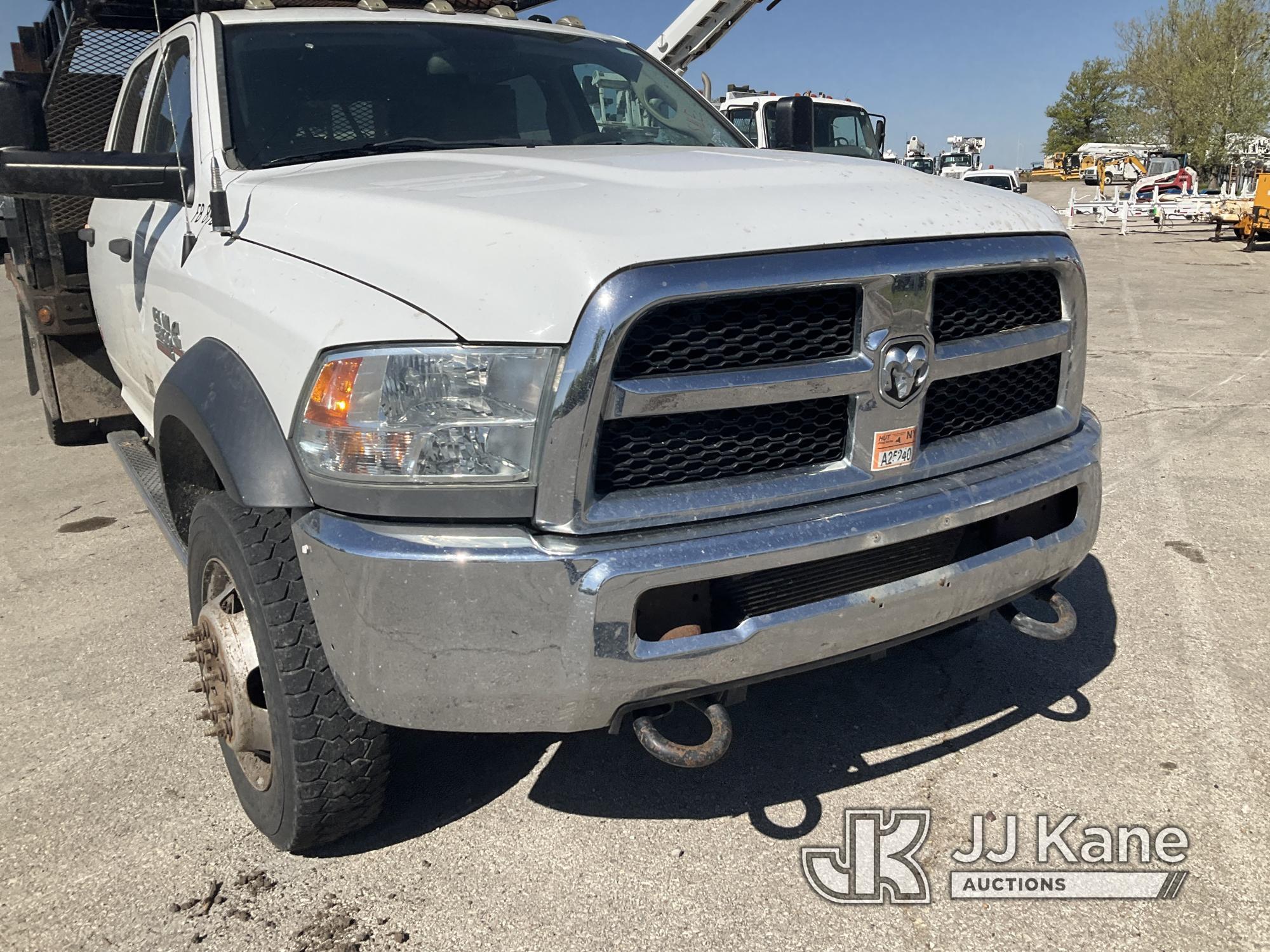 (Kansas City, MO) 2014 RAM 5500 4x4 Crew-Cab Flatbed Truck Runs & Moves) (Sluggish When Taking Off,