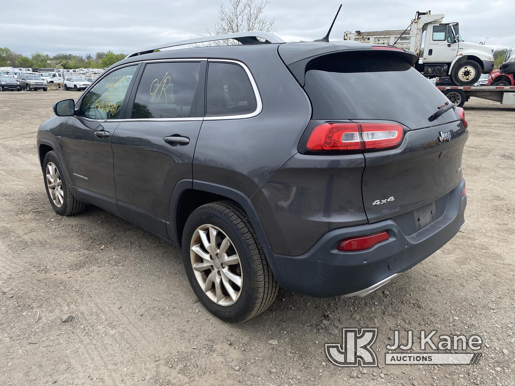 (Plymouth Meeting, PA) 2015 Jeep Cherokee 4x4 4-Door Sport Utility Vehicle Runs & Moves, Trans Issue