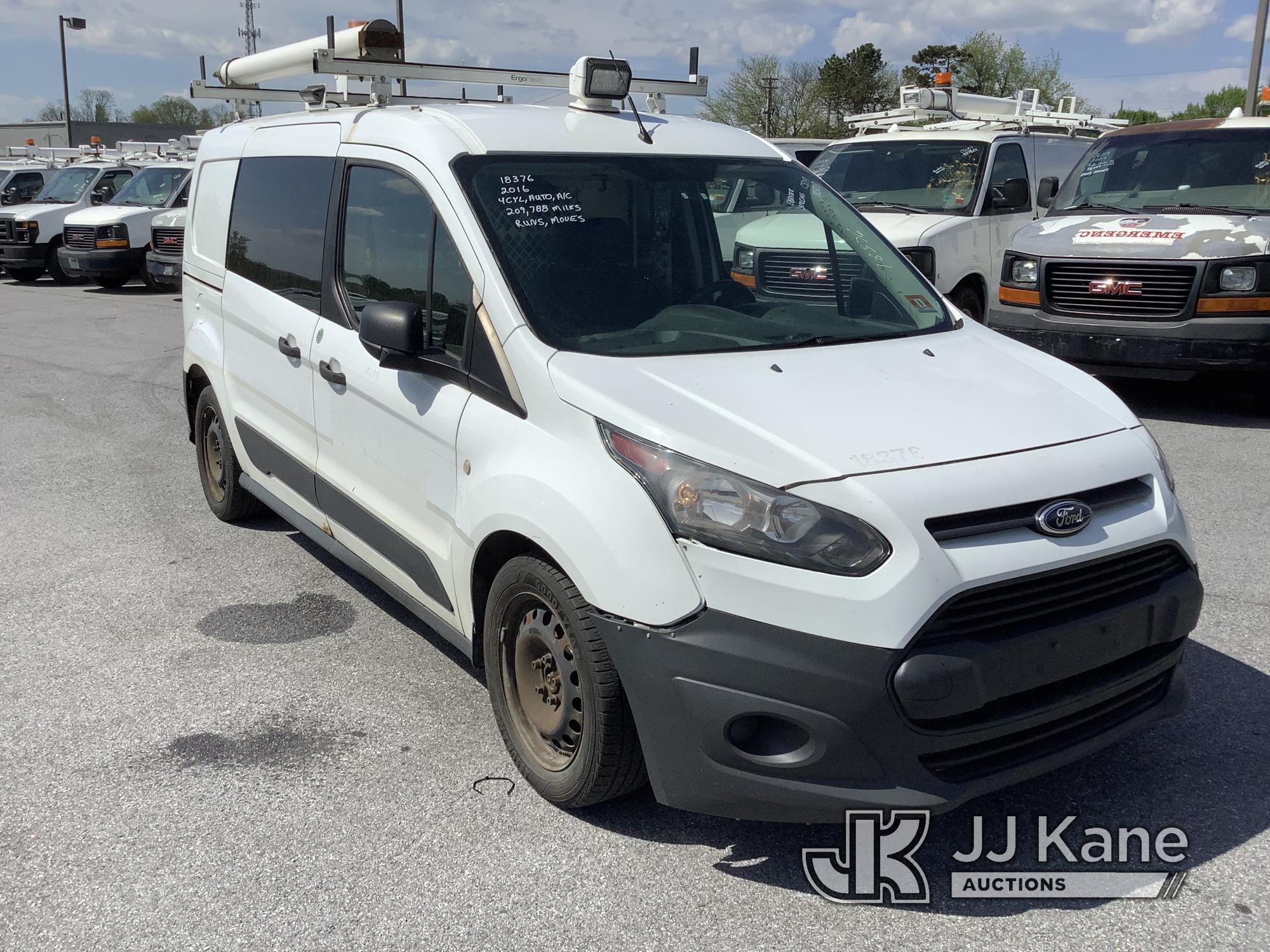 (Chester Springs, PA) 2016 Ford Transit Connect Cargo Van Runs & Moves) (Hood Release Broken, Rust &