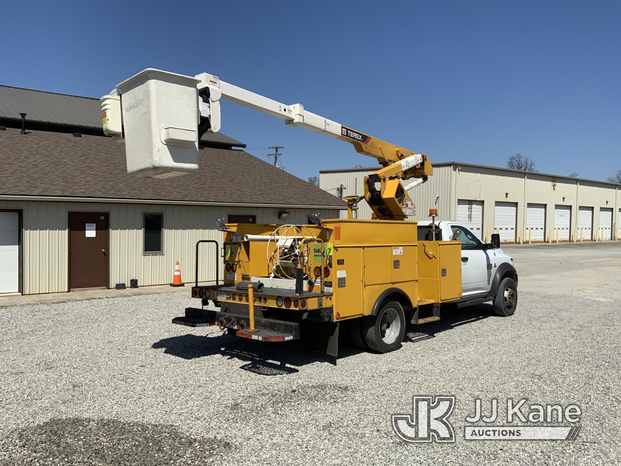 (Fort Wayne, IN) HiRanger LT36, Articulating & Telescopic Bucket Truck mounted behind cab on 2012 Do