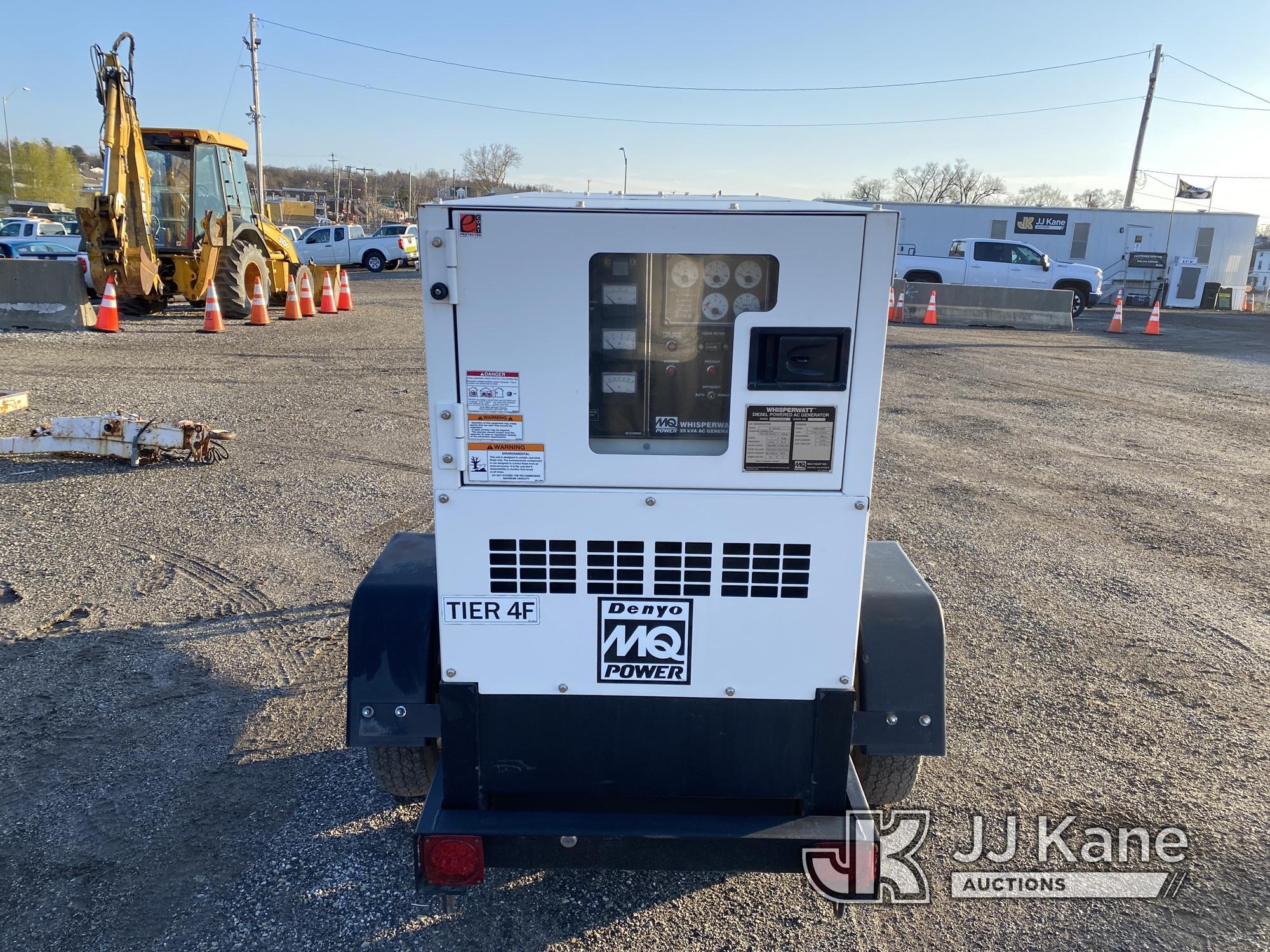 (Plymouth Meeting, PA) 2018 Multiquip Whisperwatt 25 Portable Generator, Trailer Mtd. No Title) Runs