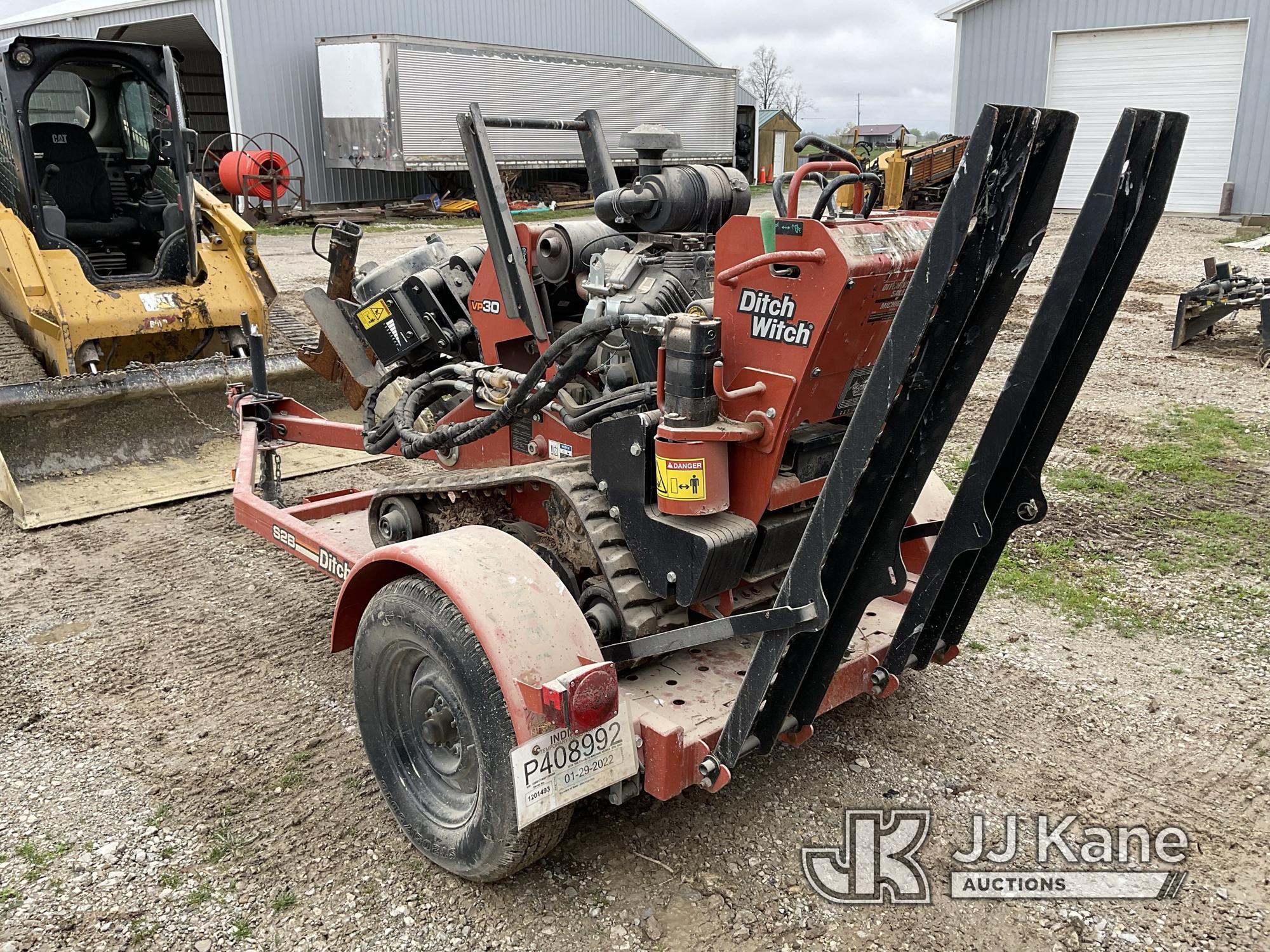 (Orleans, IN) 2017 Ditch Witch VP30 Walk Behind Vibratory Cable Plow No Title) (Runs, Moves & Operat