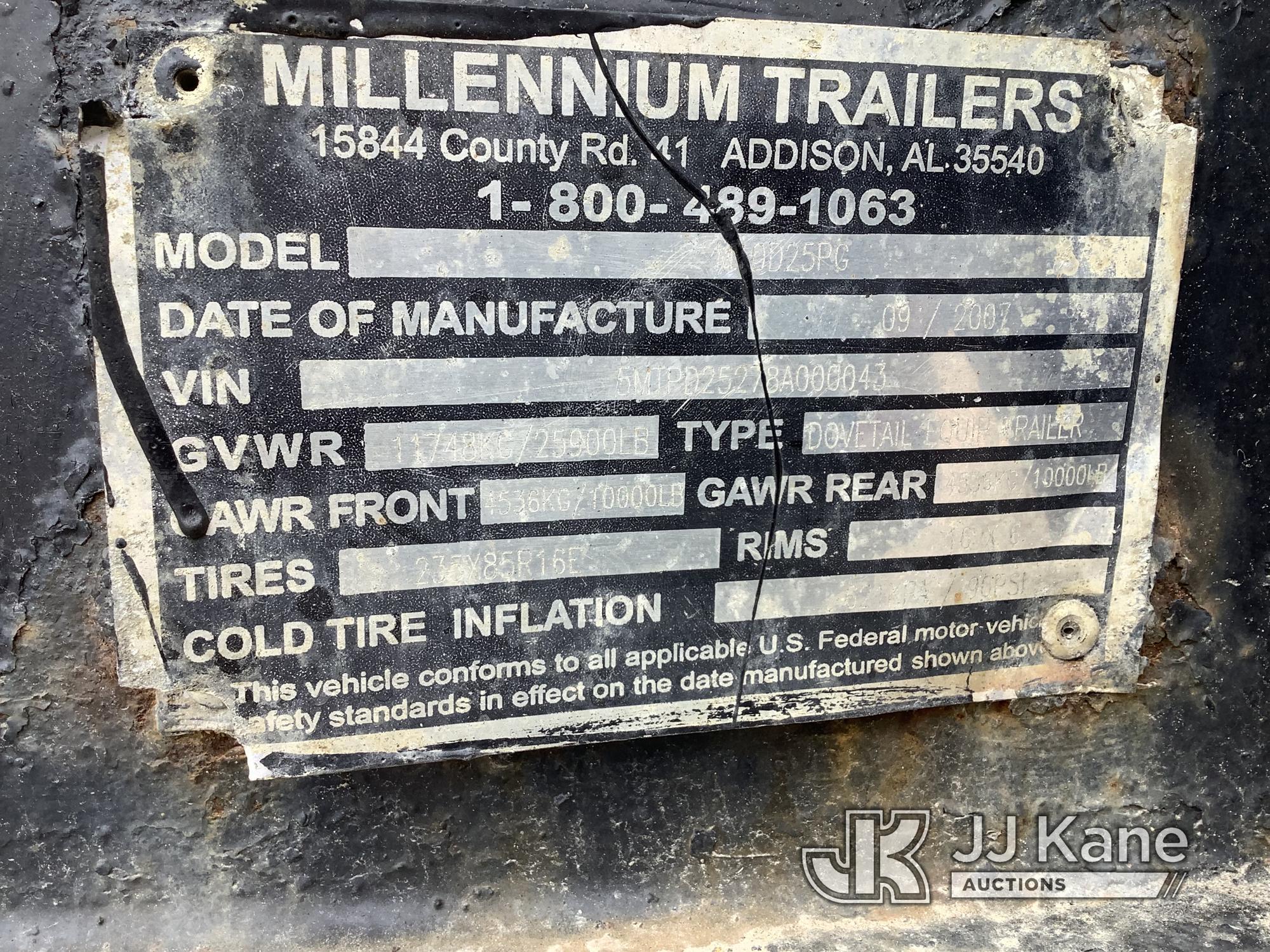 (Smock, PA) 2008 Millennium 0D25PG T/A Tagalong Flatbed Equipment Trailer Rust Damage, Seller States