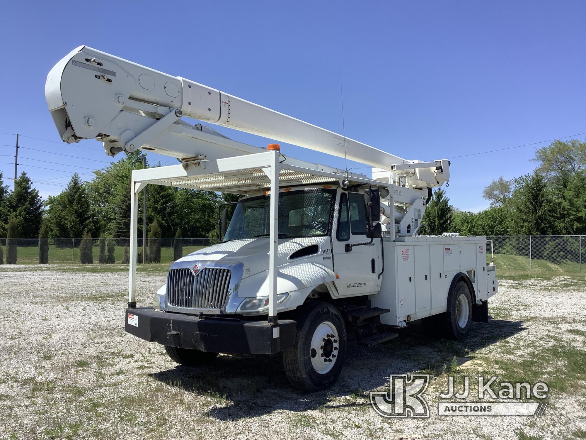 (Fort Wayne, IN) HiRanger 5TC-55, Material Handling Bucket Truck rear mounted on 2012 International