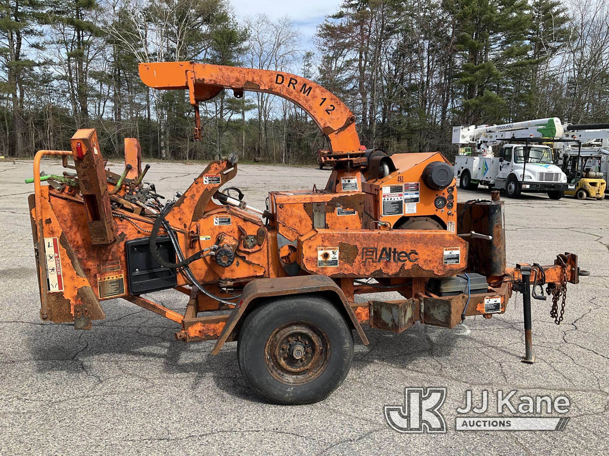 (Wells, ME) 2015 Altec DRM12 Chipper (12in Drum), trailer mtd Not Running, Condition Unknown, Cranks