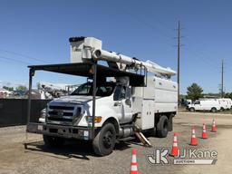 (Charlotte, MI) Altec LR756, Over-Center Bucket Truck mounted behind cab on 2013 Ford F750 Chipper D