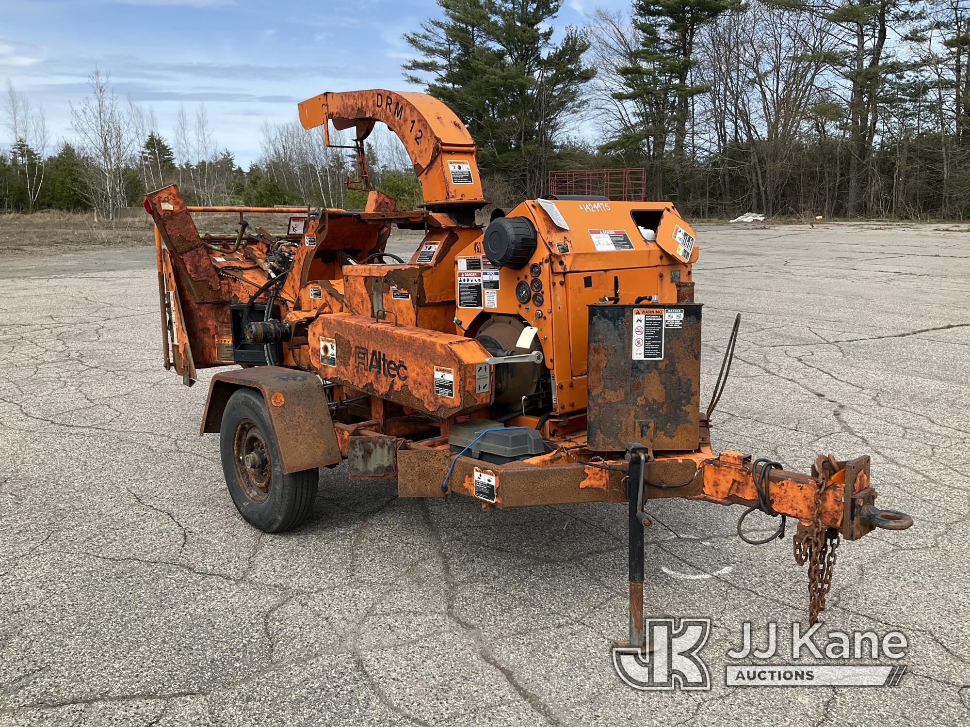 (Wells, ME) 2015 Altec DRM12 Chipper (12in Drum), trailer mtd Not Running, Condition Unknown, Cranks
