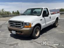 (Salt Lake City, UT) 2001 Ford F250 Pickup Truck Runs & Moves) (No Tailgate, Airbag Light On