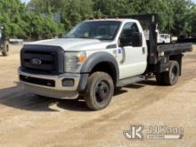 2013 Ford F450 4x4 Flatbed Truck Runs & Moves) (Jump To Start, Engine Issues, Runs Rough, Check Engi